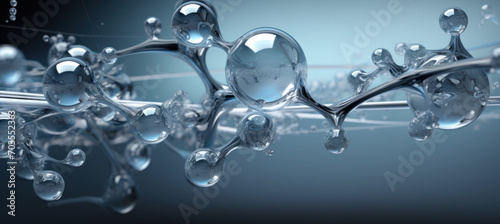 Dynamic Water Molecules, Sky-Blue & Silver photo