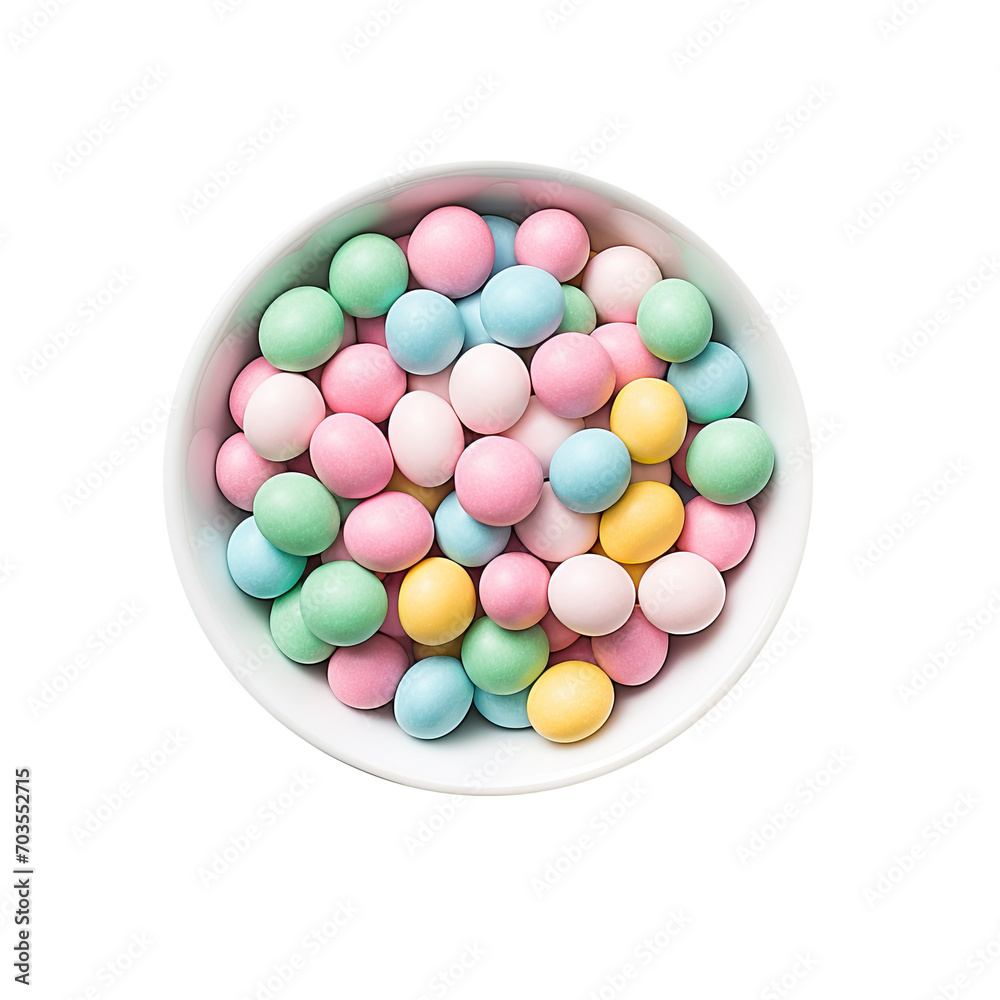 Bowl of Chocolate Easter Candies Isolated on a Transparent Background Bowl of Chocolate Easter Candies Isolated on a Transparent Background