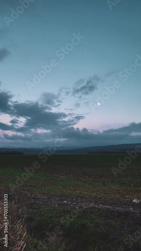 clouds over the field