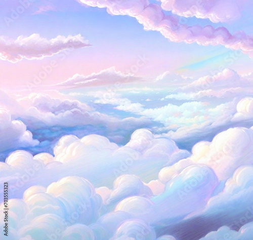パステルカラーの淡い色彩の星雲
 photo