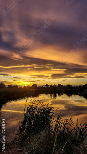 sunset over the river