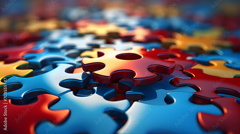 puzzle pieces coming together, symbolizing the unity