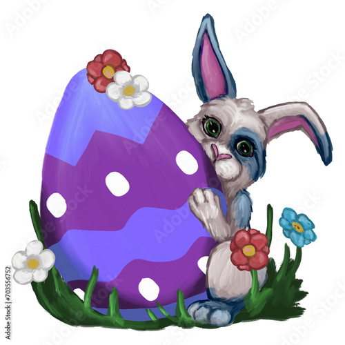 easter bunny with easter egg (ID: 703556752)