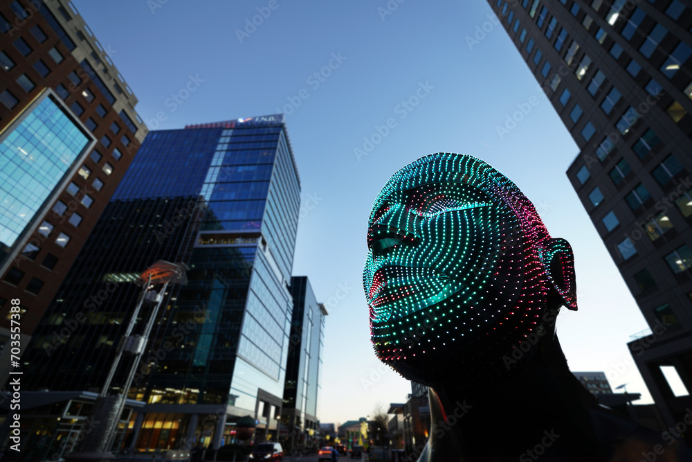 Raleigh, NC USA 1022024 Talking Heads led light sculpture by