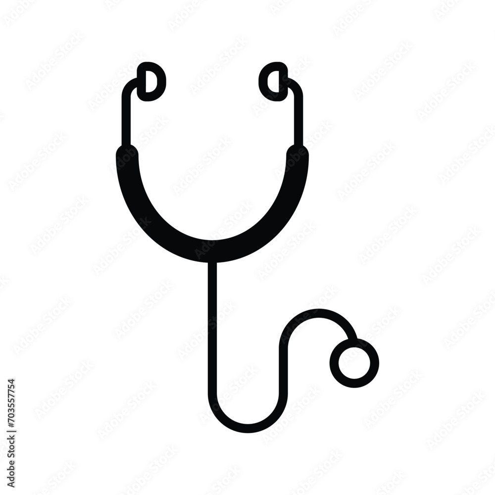 Stethoscope graphic icon. Stethoscope sign isolated on white background. Symbol medicine. Vector illustration Stethoscope graphic icon. Stethoscope sign isolated on white background. Symbol medicine. Vector illustration