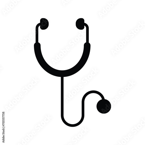 Stethoscope graphic icon. Stethoscope sign isolated on white background. Symbol medicine. Vector illustration
