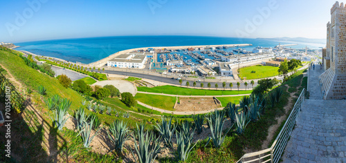 Marina and harbor of Tangier panorama