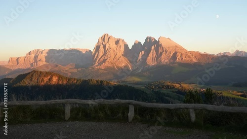 Beautiful sunset over the Italian Alps photo