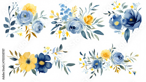 Floral frame with watercolor flowers, decorative flower background pattern, watercolor floral border background © ting