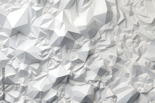 White triangular abstract background, Grunge surface, 3d Rendering