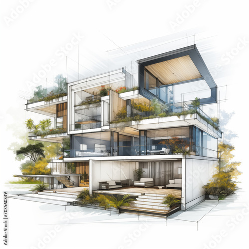 Architectural design of a modern building