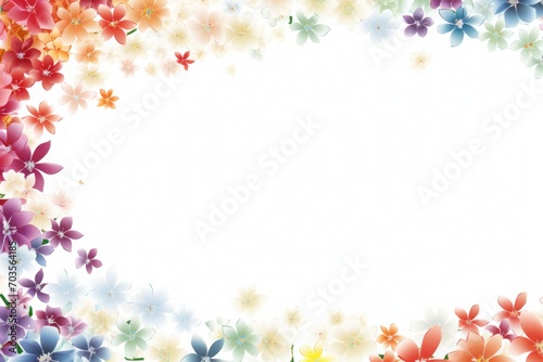 Frame with flowers, abstract colorful floral background, Colorful flowers in dreamy composition.
 photo