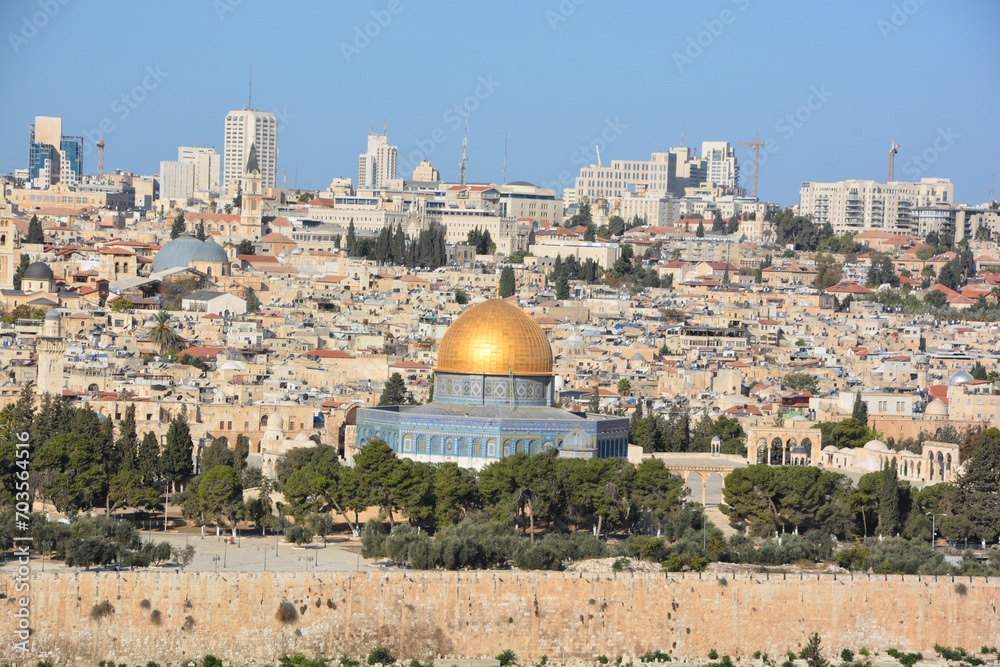 Temple Mount known as the the Noble Sanctuary of Jerusalem located in the Old City of Jerusalem Israel, is one of the most important religious sites in the world.