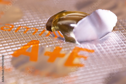 Vitamin A + E single capsule. photo