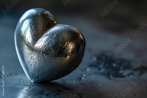 silver valentines heart