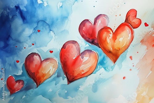 heart on blue background