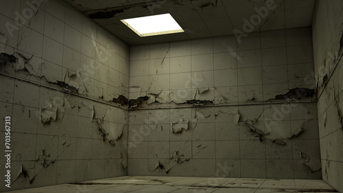 3d old wall with lights