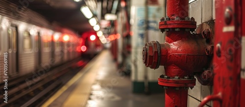 Red fire safety device found in subway system