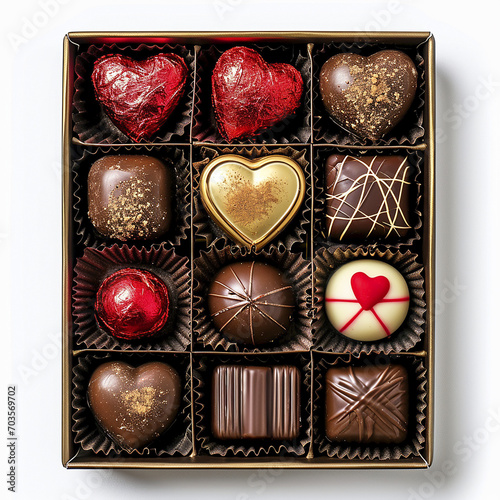 Romantic gift of chocolate in a box 