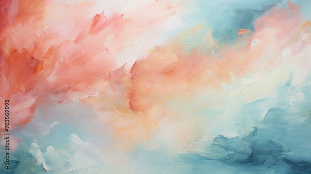 Peach fuzz abstract background, peach fuzz sky  and blue banner