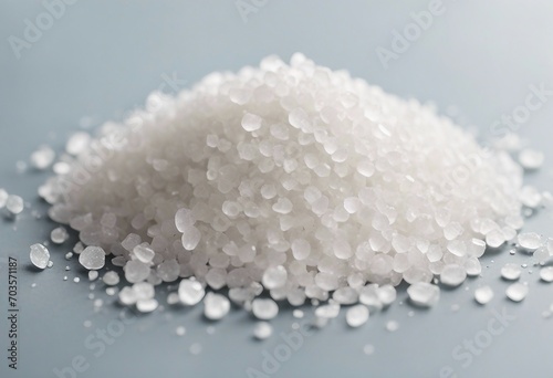 Coarse sea salt pile on white background