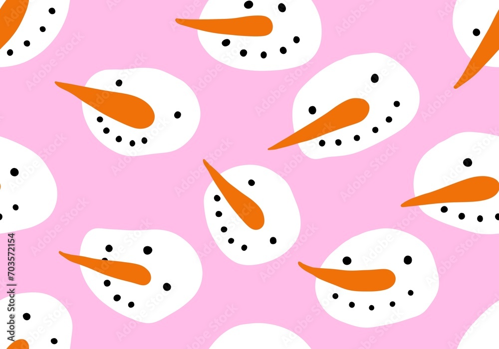 Christmas cartoon ice seamless snowman pattern for wrapping paper and fabrics and linens and kids accessories Christmas cartoon ice seamless snowman pattern for wrapping paper and fabrics and linens and kids accessories