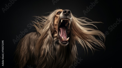 Canine Discontent: A Glimpse into Feral Instincts Afghan Hound dog © takkan