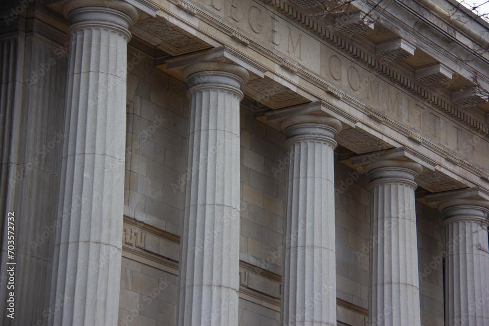 Old Montreal courthouse colonnade detail Old Montreal courthouse colonnade detail