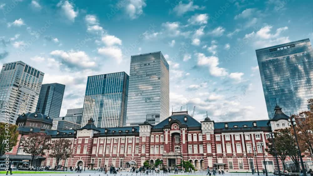 東京駅のタイムラプス 東京駅のタイムラプス