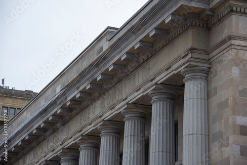 Old Montreal courthouse colonnade detail