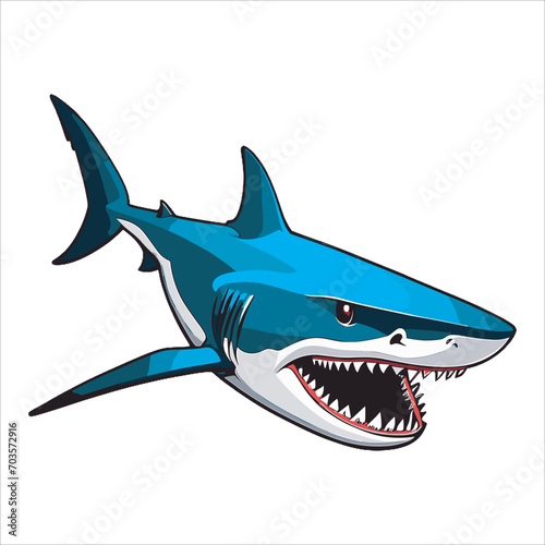 blue shark fish vector illustration © Rizaldy