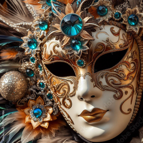 Colorful Carnival Venetian mask, Venice Close-up 