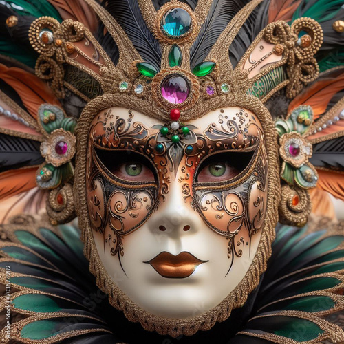 Colorful Carnival Venetian mask, Venice Close-up  © Galeno