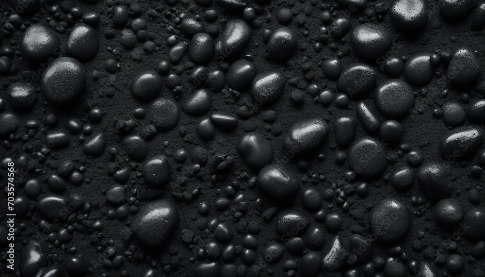Black pebbles on black background Black pebbles on black background