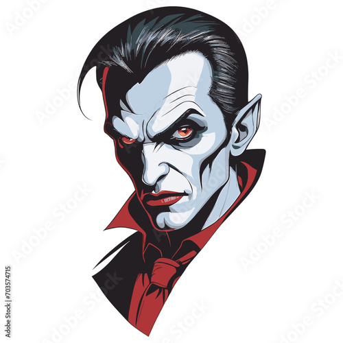 potrait of scary vampire head vector illustration