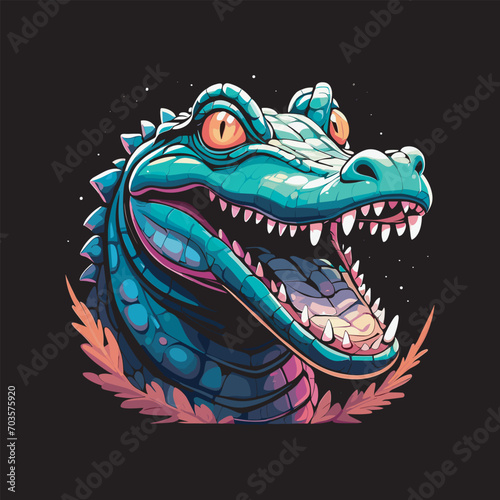head of a crocodile vector illustration