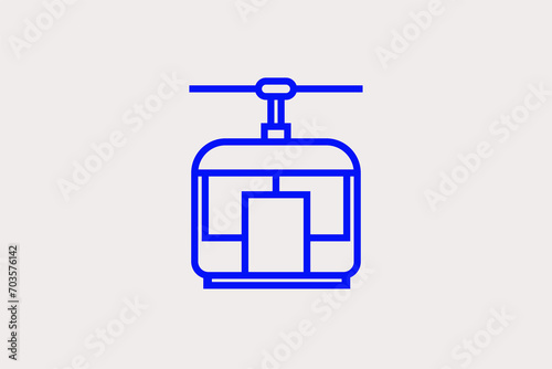 cableway illustration. Vector illustration in flat style design. 