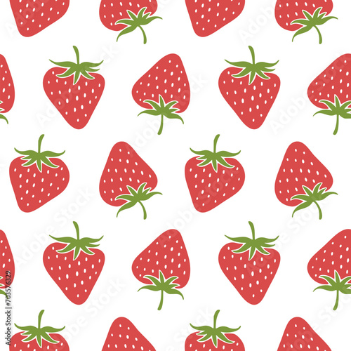 Summer doodle hand drawn strawberries seamless pattern  decorative strawberry texture textile design