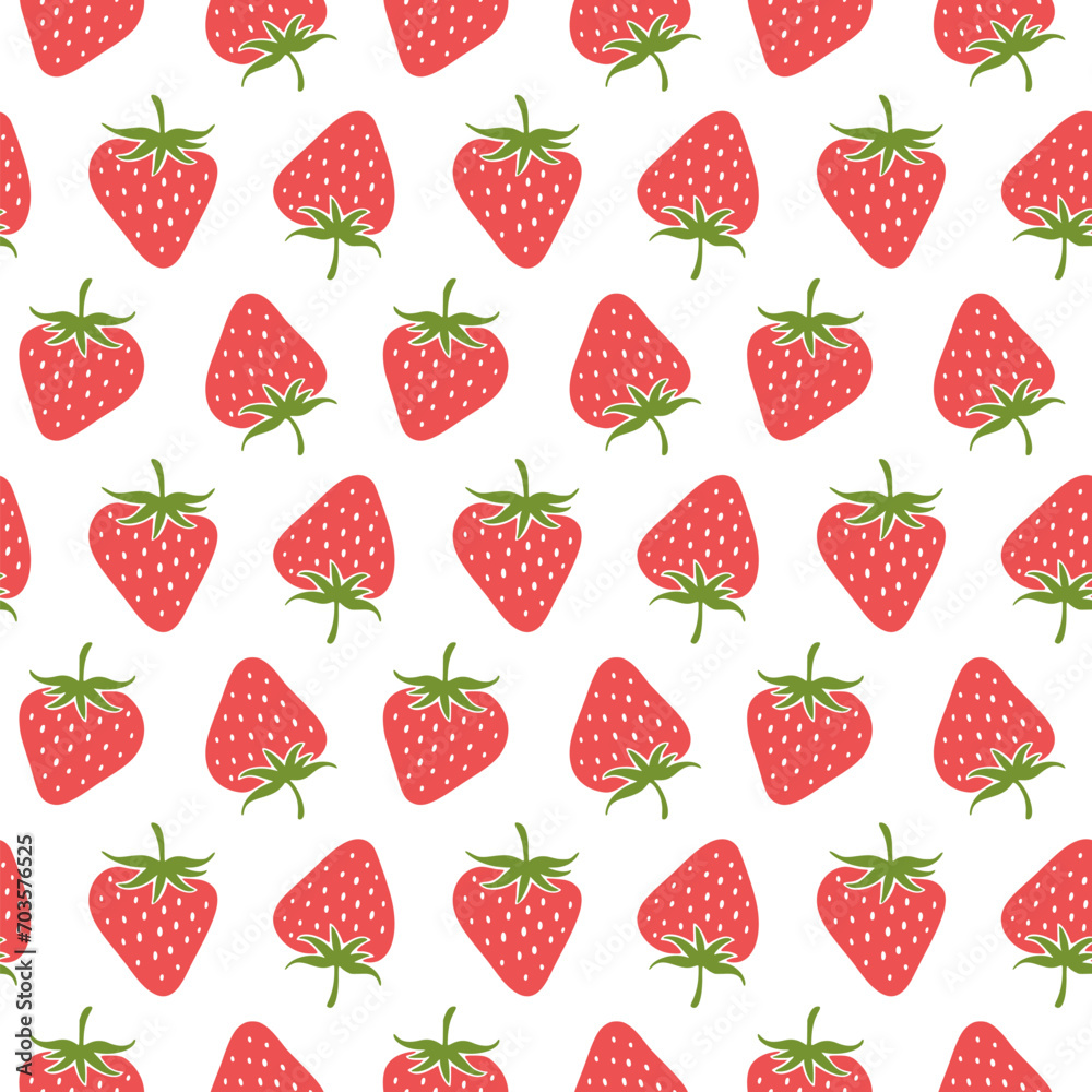 Summer doodle hand drawn strawberries seamless pattern, decorative strawberry texture textile design Summer doodle hand drawn strawberries seamless pattern, decorative strawberry texture textile design