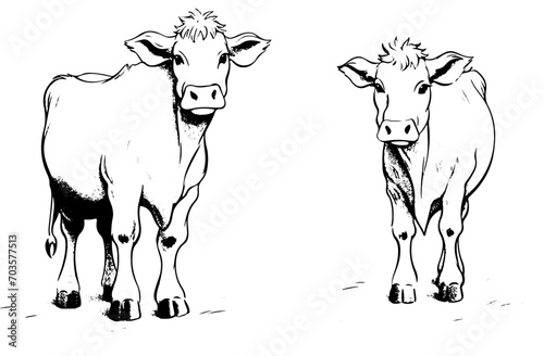 Cute Cows, Comic, Malbuch, Kinderillustration, Kühe