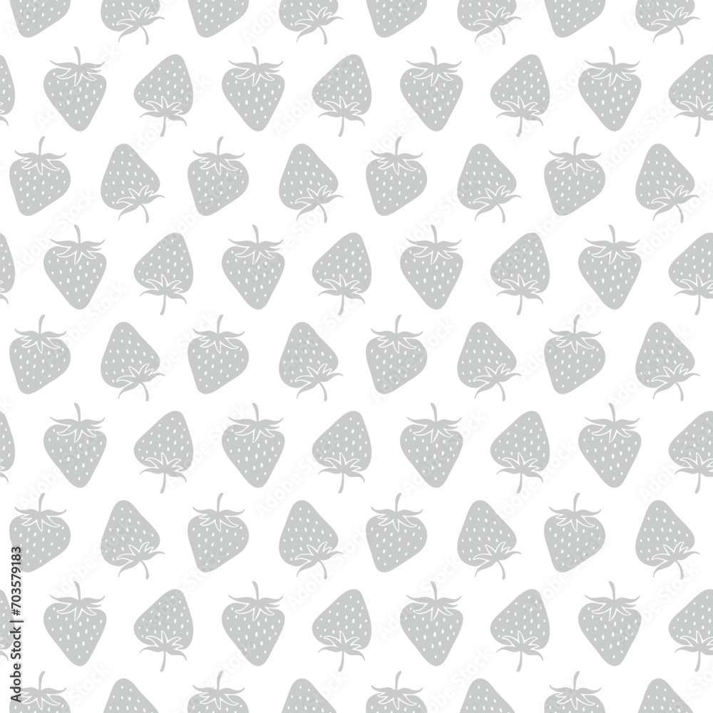 Summer doodle hand drawn strawberries seamless pattern, decorative strawberry texture textile design Summer doodle hand drawn strawberries seamless pattern, decorative strawberry texture textile design