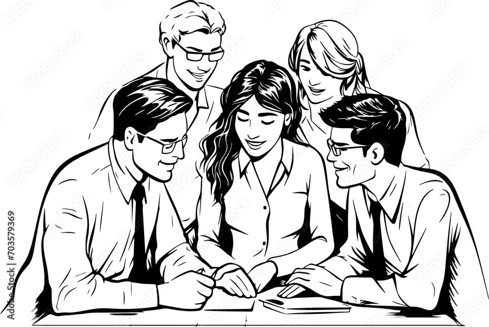 Teamwork togetherness concept drawing Teamwork togetherness concept drawing