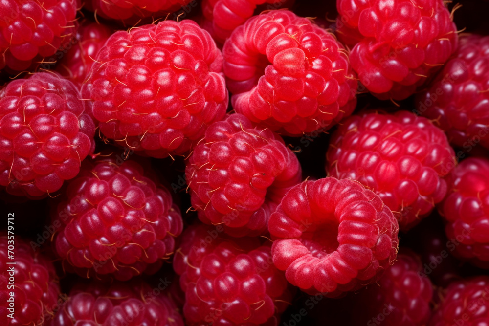 Raspberry texture background, Generative AI