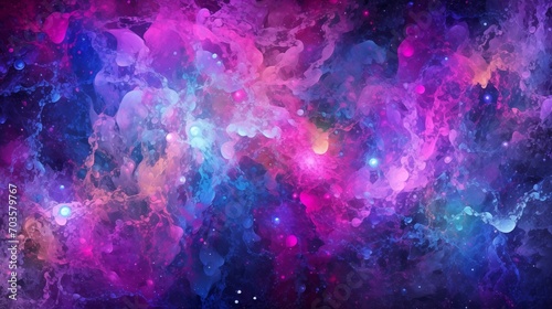 Blue Azure Pink Purple Magenta Nebula Space Abstract Wallpaper, Atmospheric Ambience © Psykromia