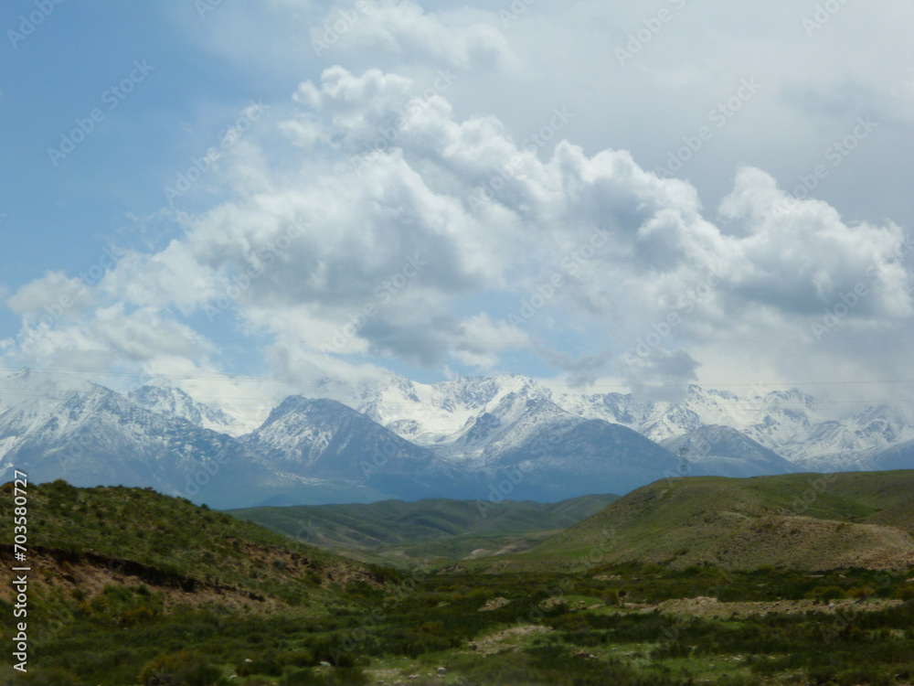 On the road - Lake Issyk-Kul and Tian Shan Mountains