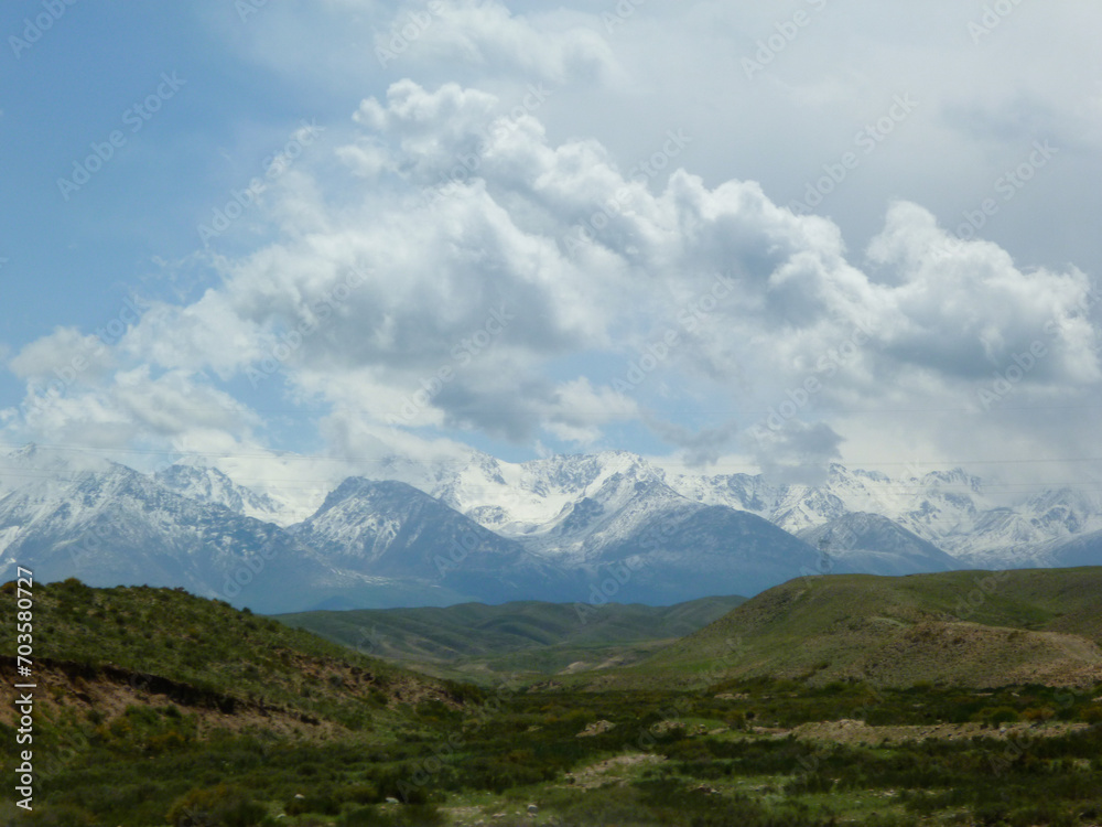 On the road - Lake Issyk-Kul and Tian Shan Mountains On the road - Lake Issyk-Kul and Tian Shan Mountains