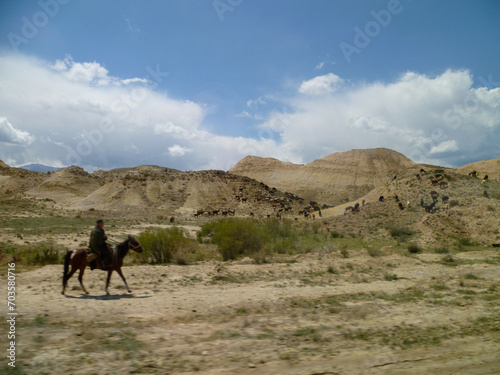 On the road - Lake Issyk-Kul and Tian Shan Mountains