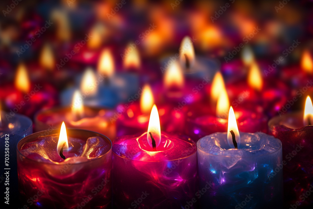 Miracle candles texture background, Generative AI