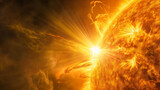 Dramatic capture of a solar flare erupting from the sun