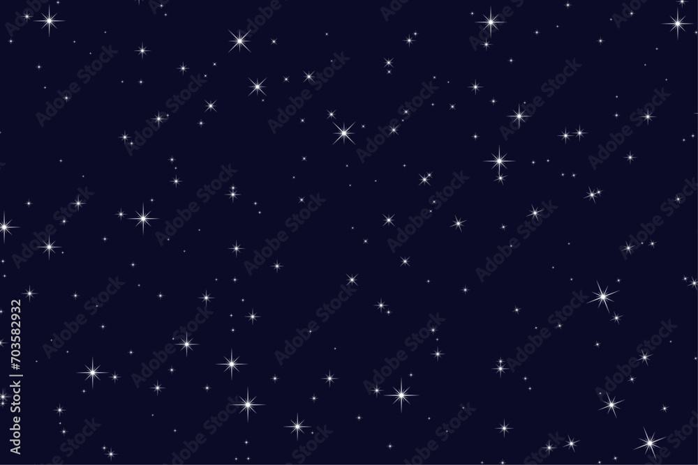Fototapeta premium Seamless star night background. Vector illustration